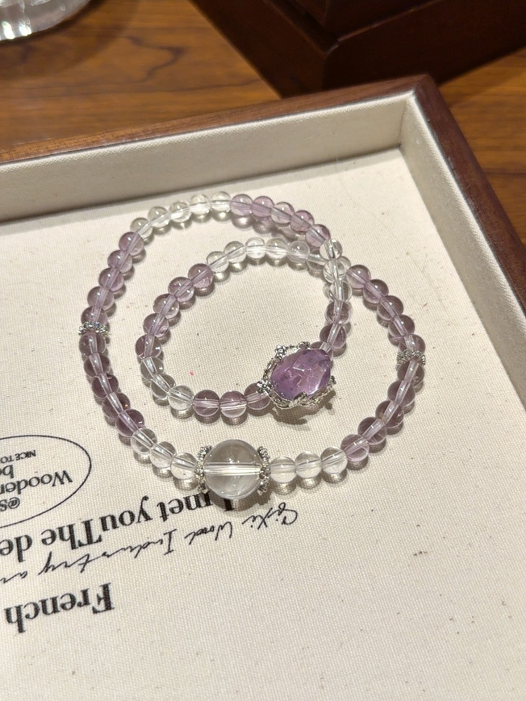 Amethyst & Clear Quartz Multi-Layer Bracelet