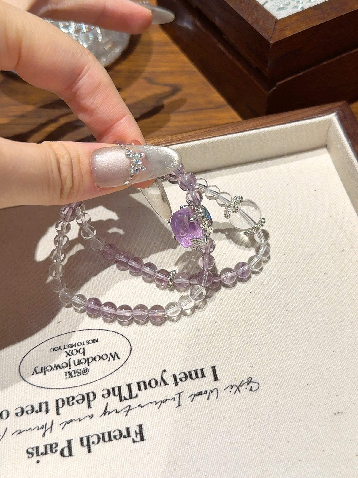 Amethyst & Clear Quartz Multi-Layer Bracelet