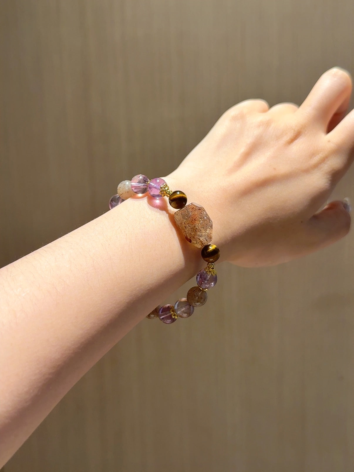 Amethyst & Black Gold Freeform Bracelet