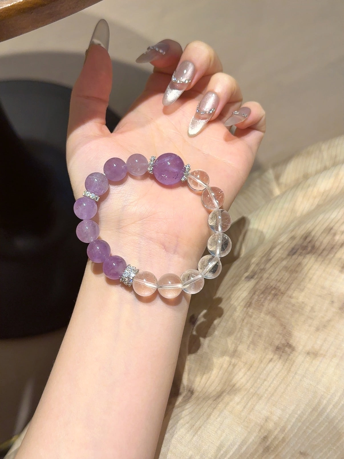 Amethyst & Clear Quartz Bracelet