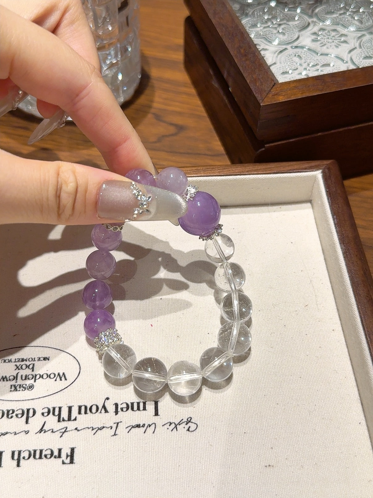 Amethyst & Clear Quartz Bracelet