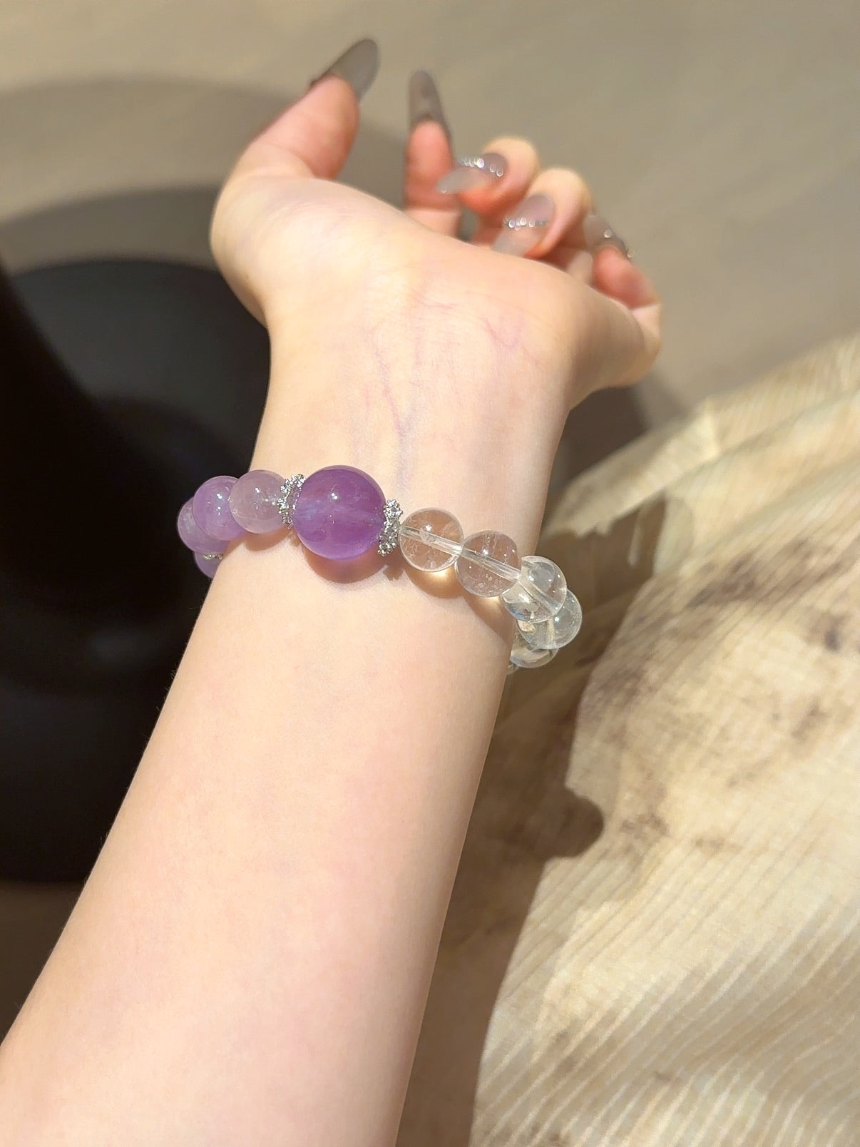 Amethyst & Clear Quartz Bracelet