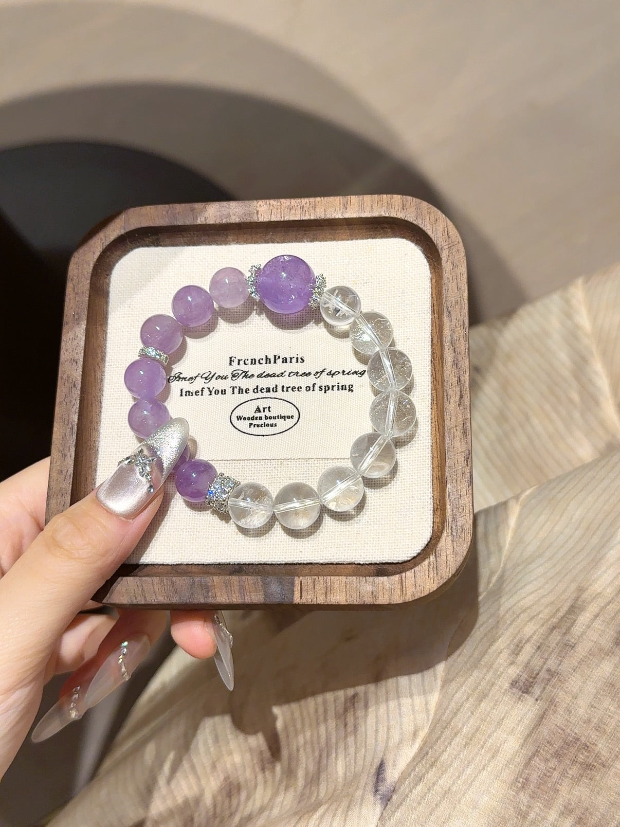 Amethyst & Clear Quartz Bracelet