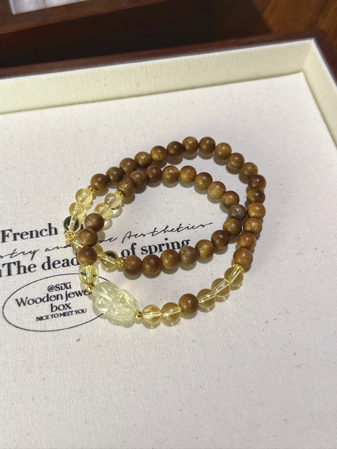 Citrine & Agarwood Pixiu Bracelet