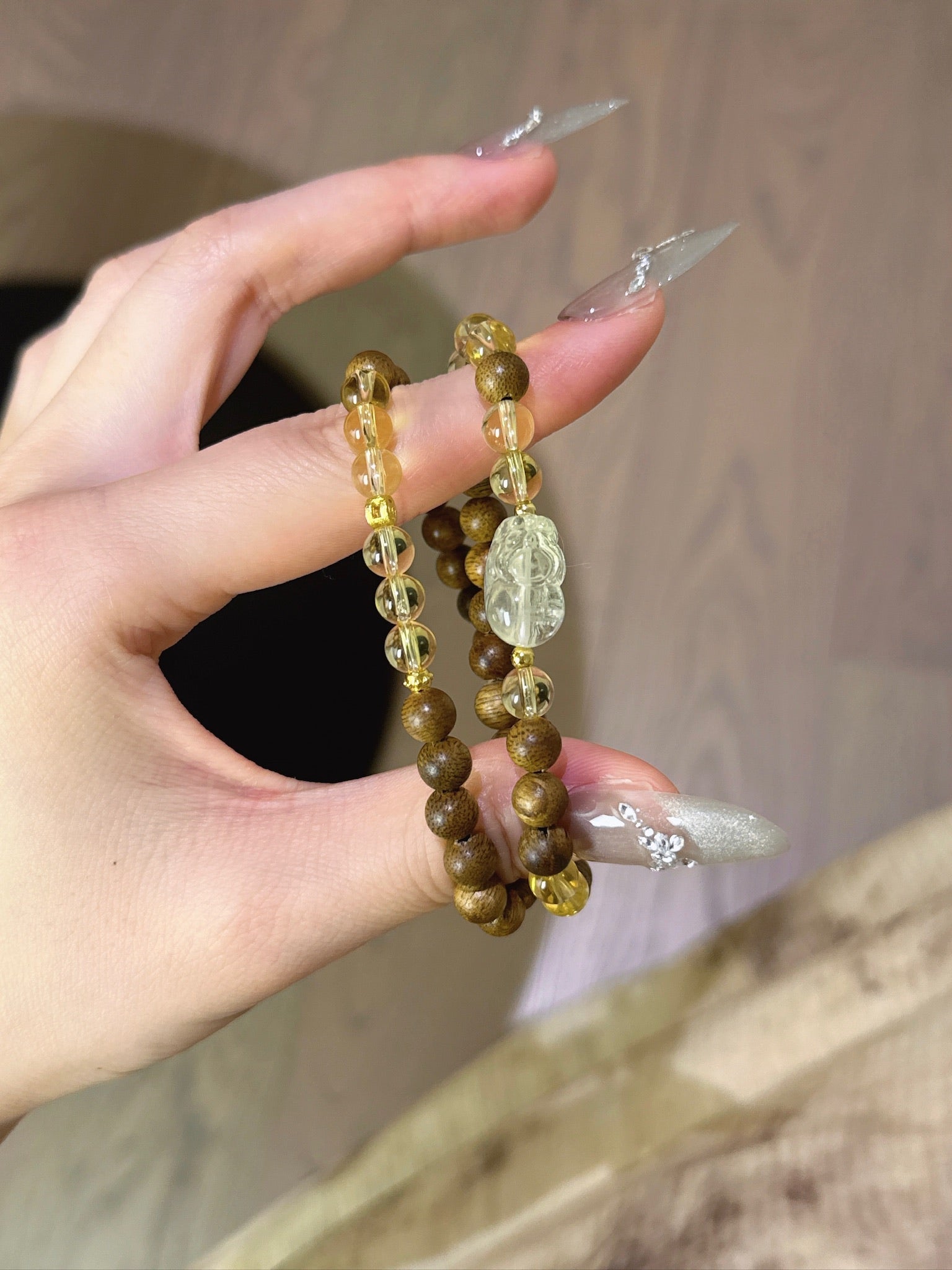 Citrine & Agarwood Pixiu Bracelet