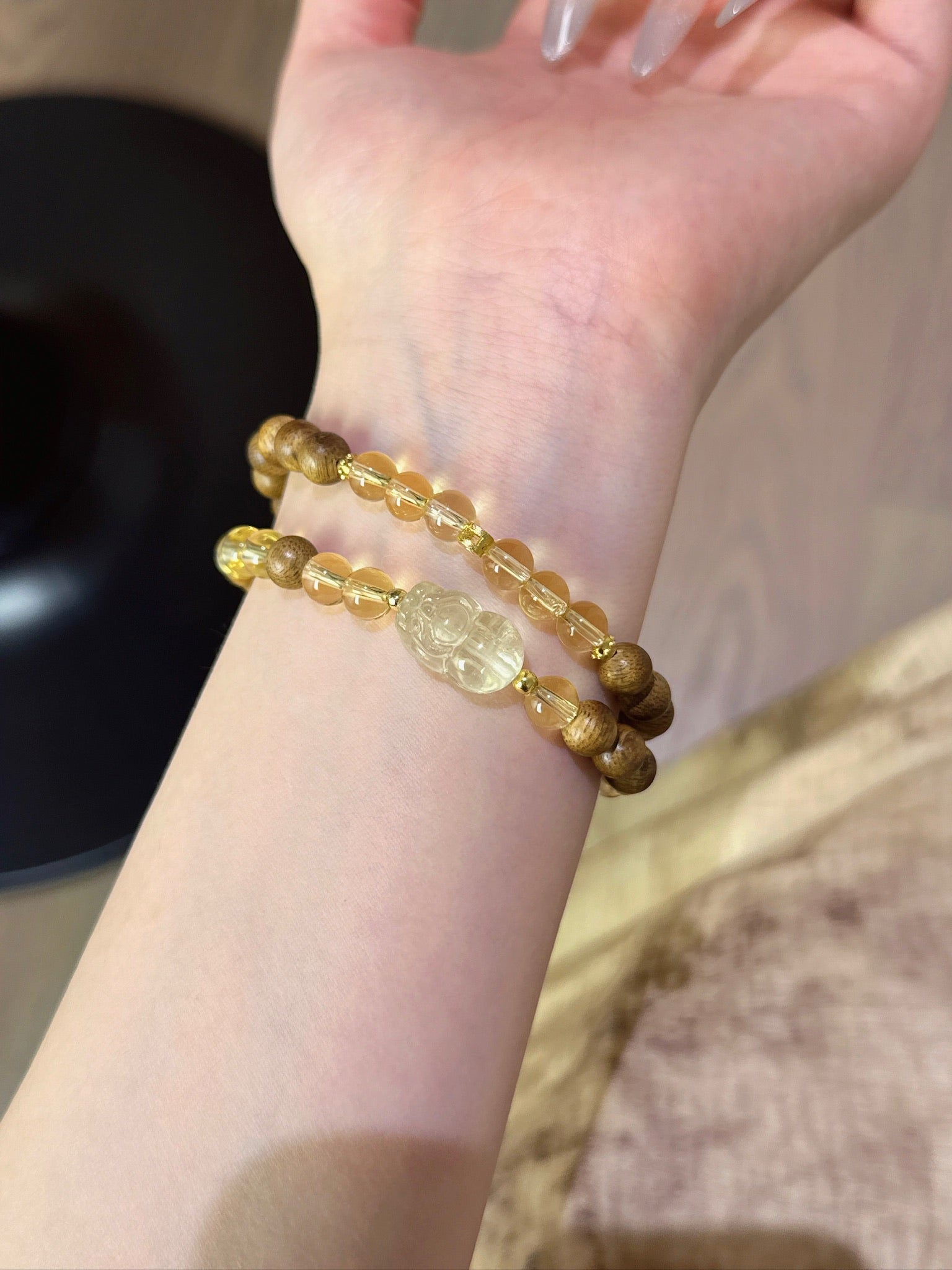 Citrine & Agarwood Pixiu Bracelet