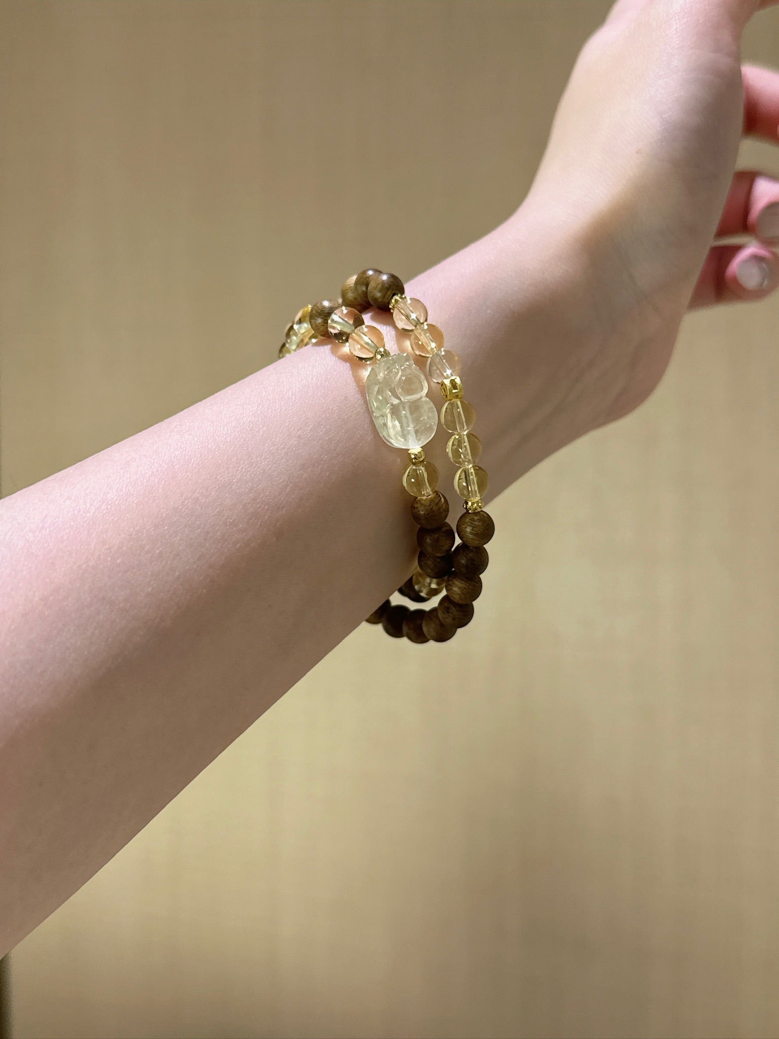Citrine & Agarwood Pixiu Bracelet
