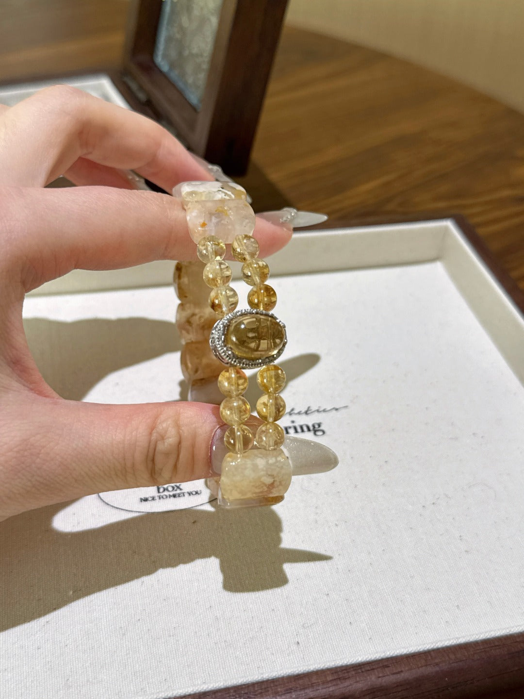 Cherry Blossom Agate Magic Box Bracelet