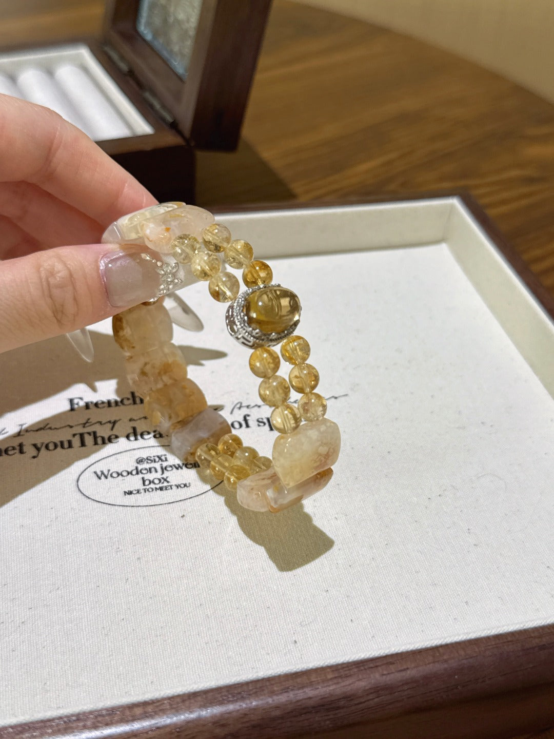 Cherry Blossom Agate Magic Box Bracelet