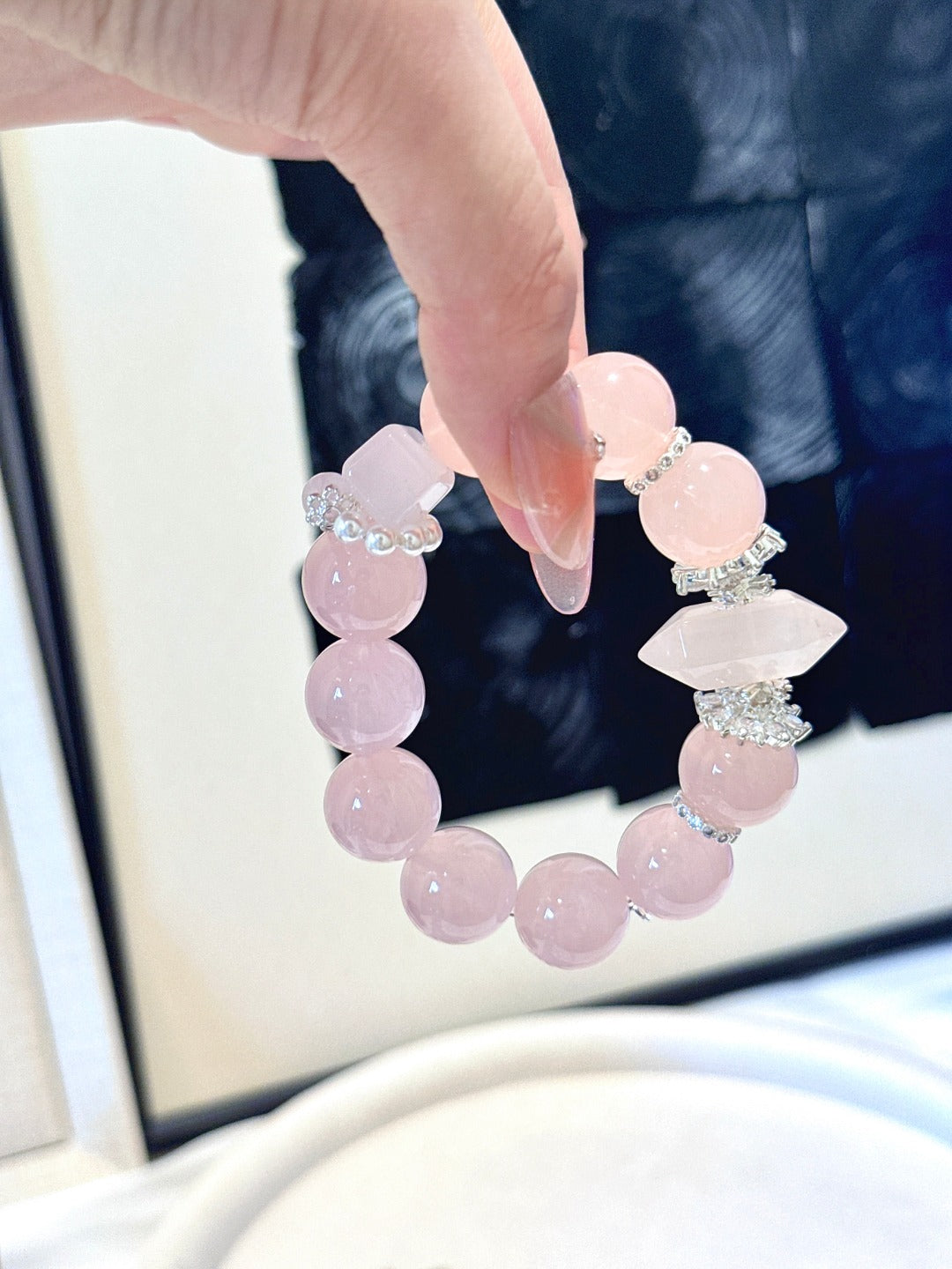 Double-Point Rose Quartz Bracelet