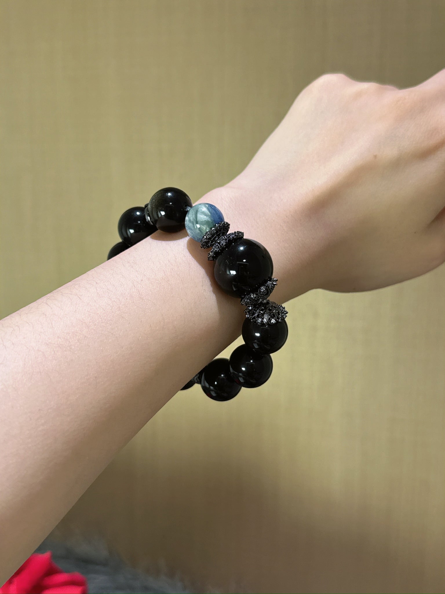 Golden Obsidian, Black Obsidian &amp; Blue Apatite Bracelet