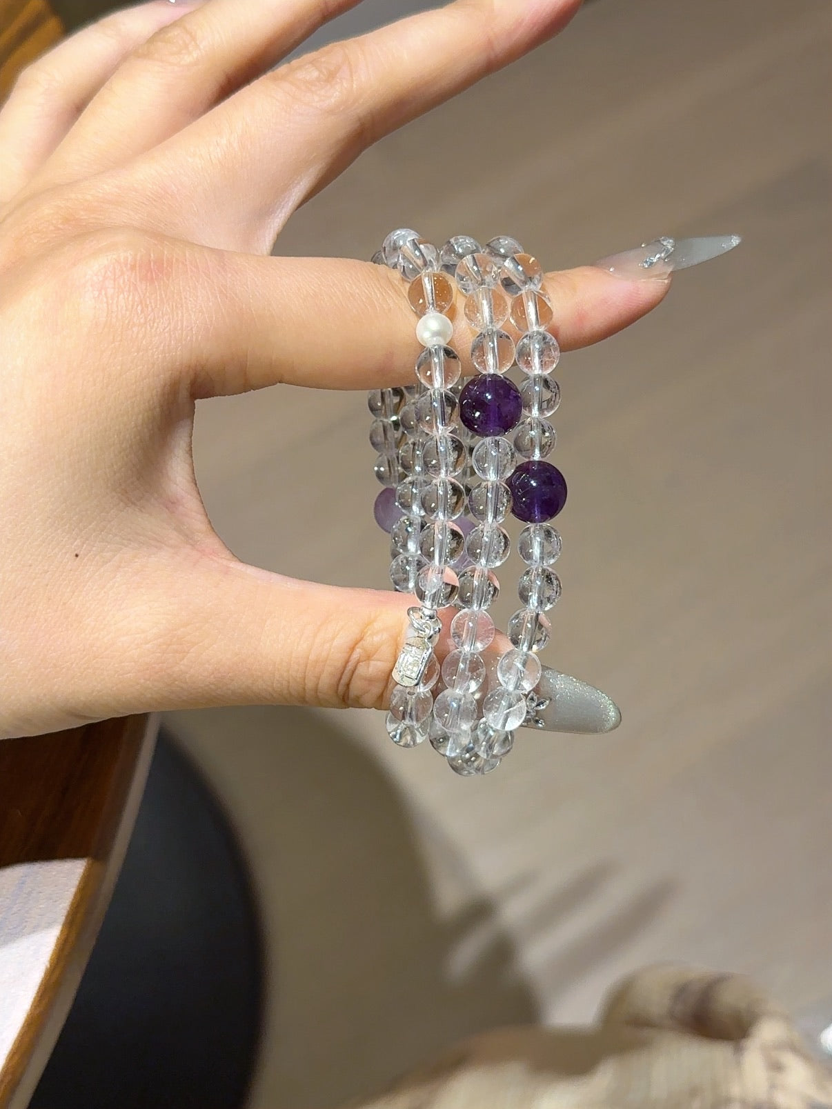 Clear Quartz &amp; Amethyst Bracelet