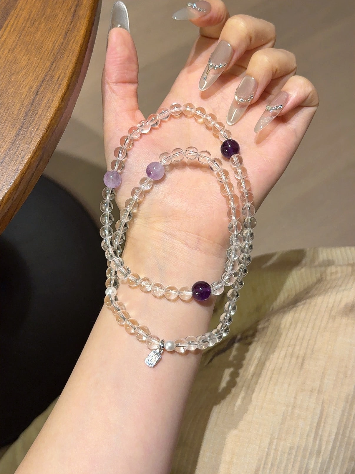 Clear Quartz &amp; Amethyst Bracelet