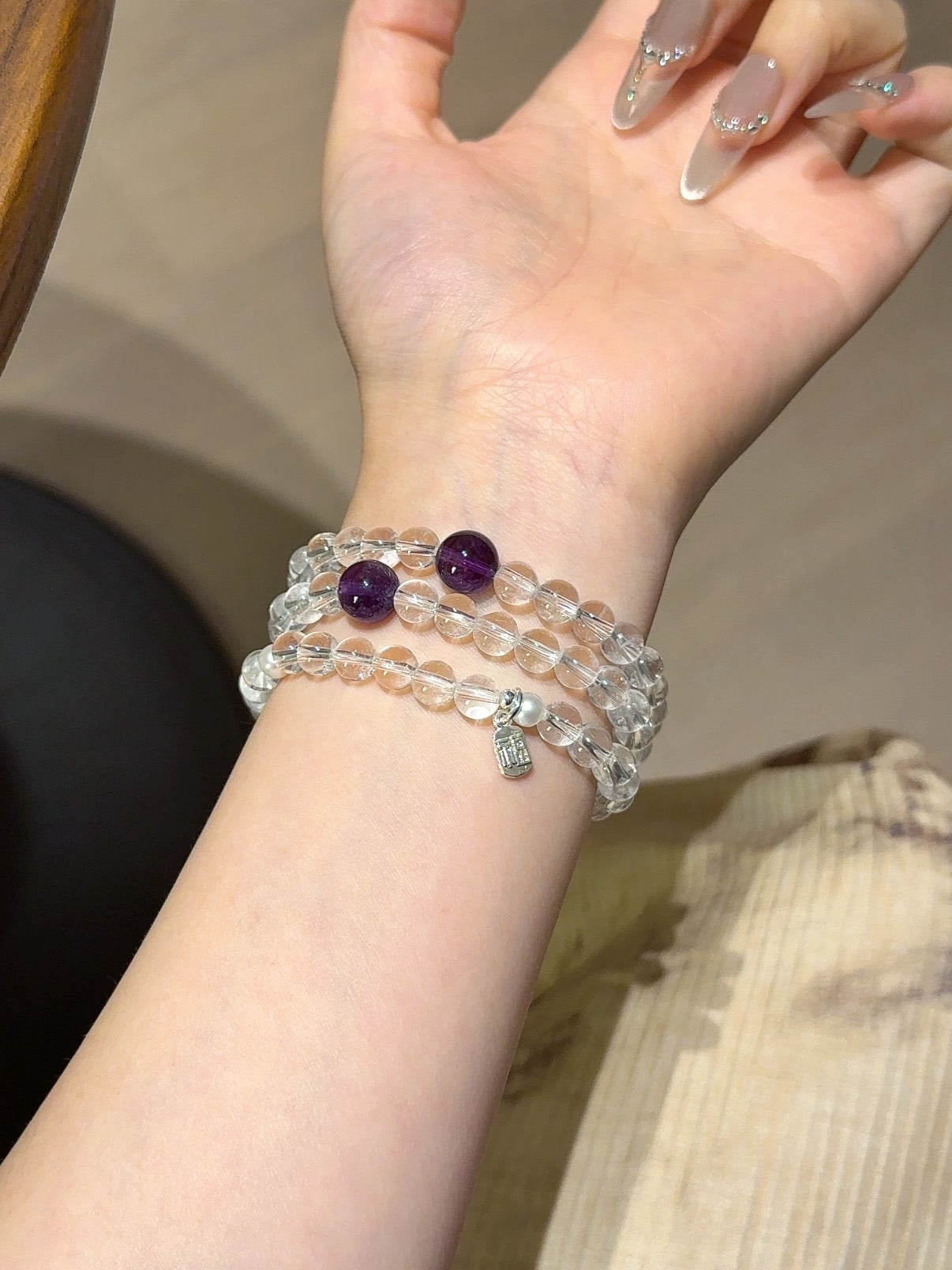Clear Quartz &amp; Amethyst Bracelet