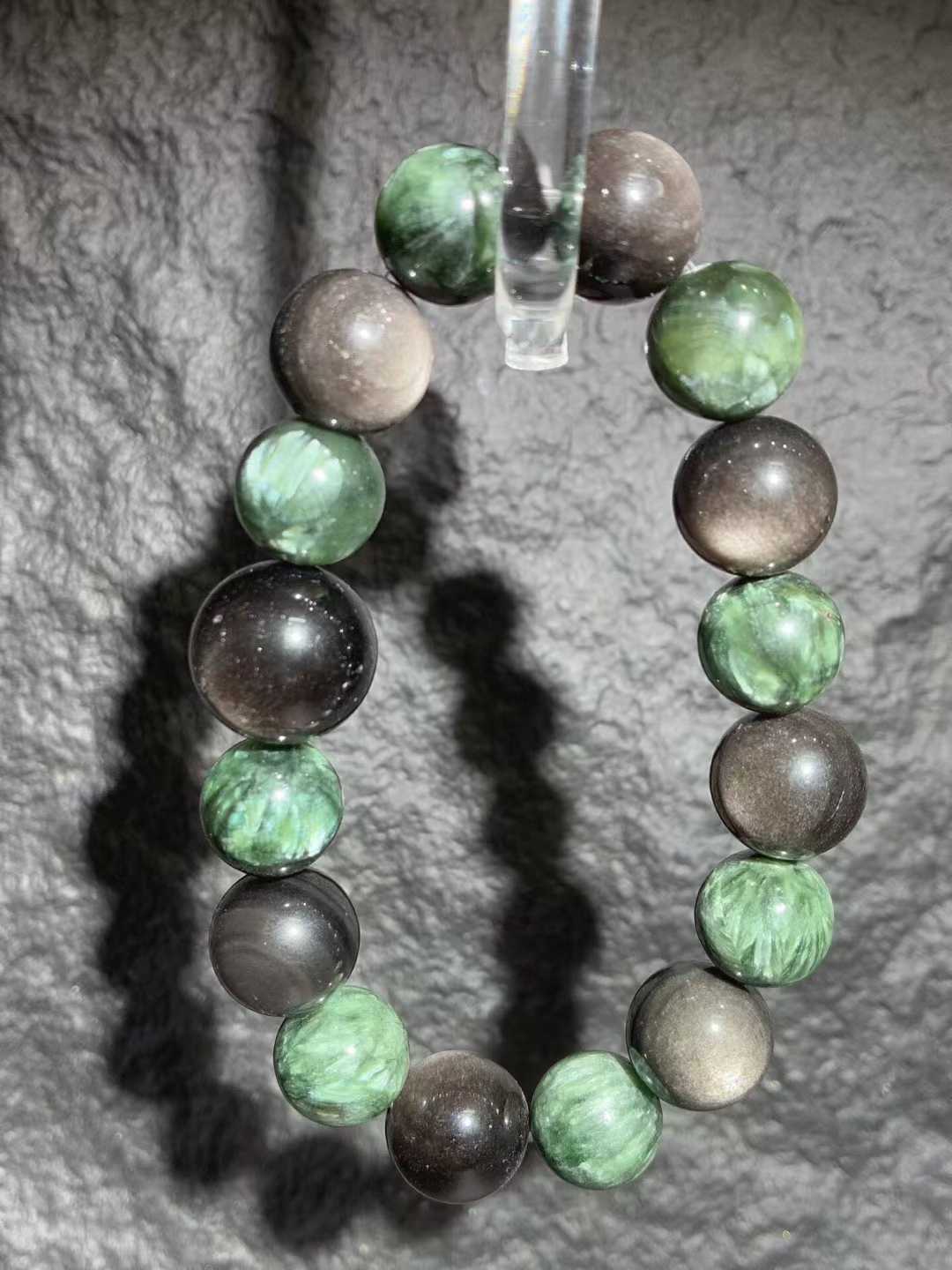 [Ultimate Combo] Green Dragon Crystal + Silver Obsidian | Inner Cleansing, Outer Protection, Powerful Wealth Attraction