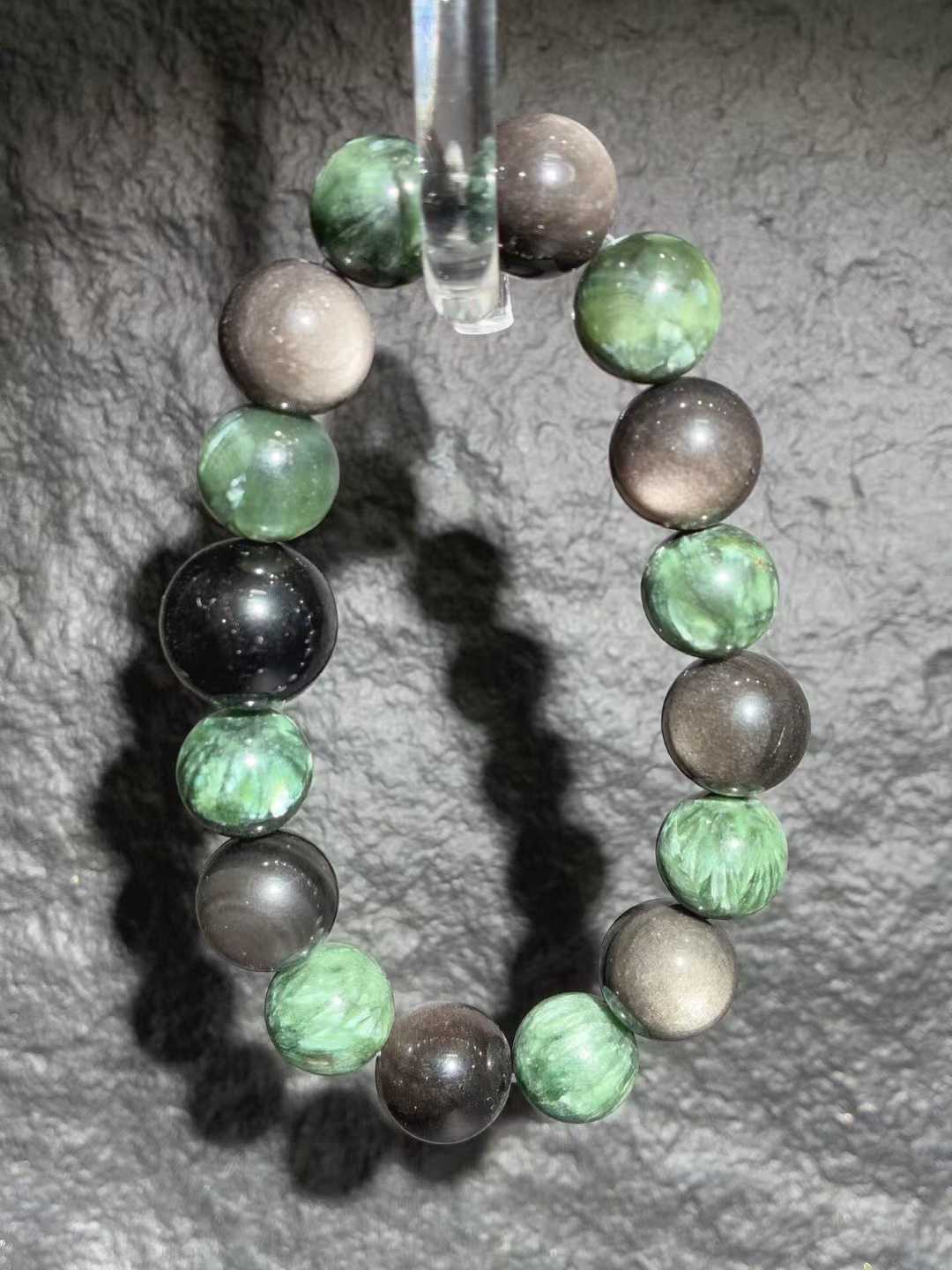 [Ultimate Combo] Green Dragon Crystal + Silver Obsidian | Inner Cleansing, Outer Protection, Powerful Wealth Attraction