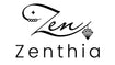 Logo of Zenthia with decorative elements on a white background